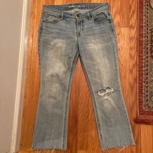 Old Navy Flare Mid Rise Cropped Raw Hem 6P